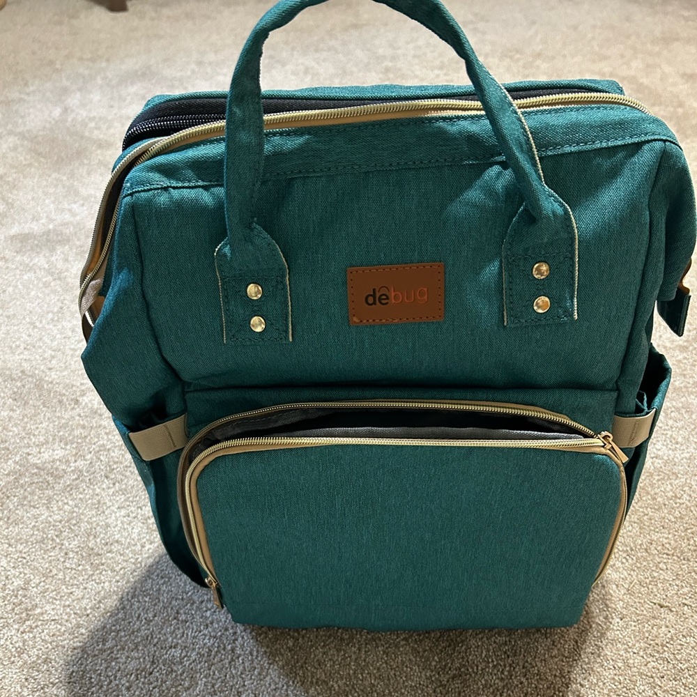 NWOT diaper bag with changing attachment